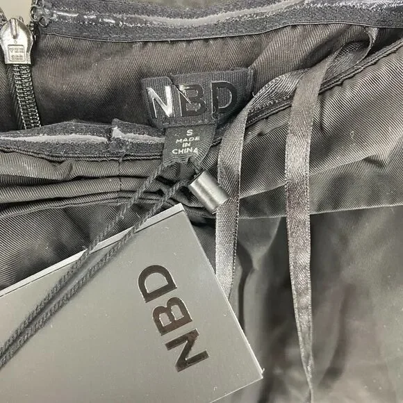 NBD hailee Womens Black New Ruched Off Shoulder Wire Structure Mini Dress Small - Picture 3 of 7